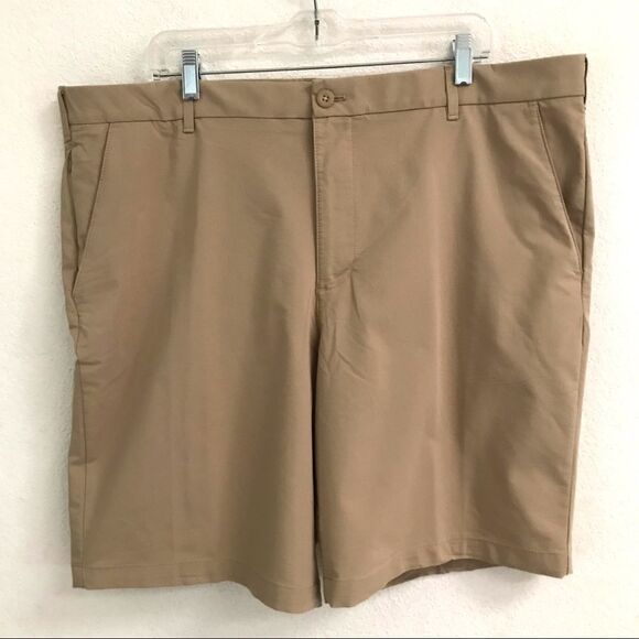 Izod flat front tan shorts 40* - Picture 1 of 7